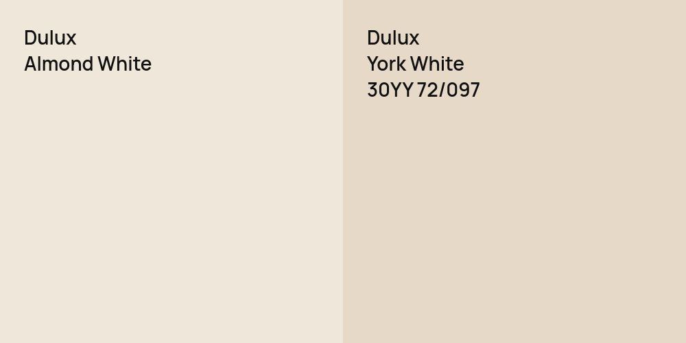 Dulux Almond White vs. Dulux York White