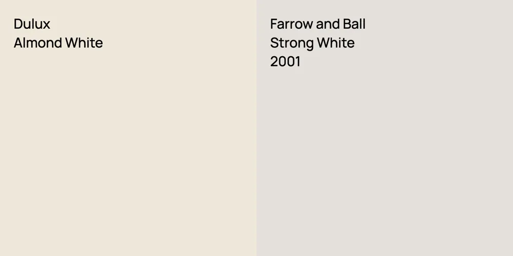 Dulux Almond White vs. Farrow and Ball Strong White