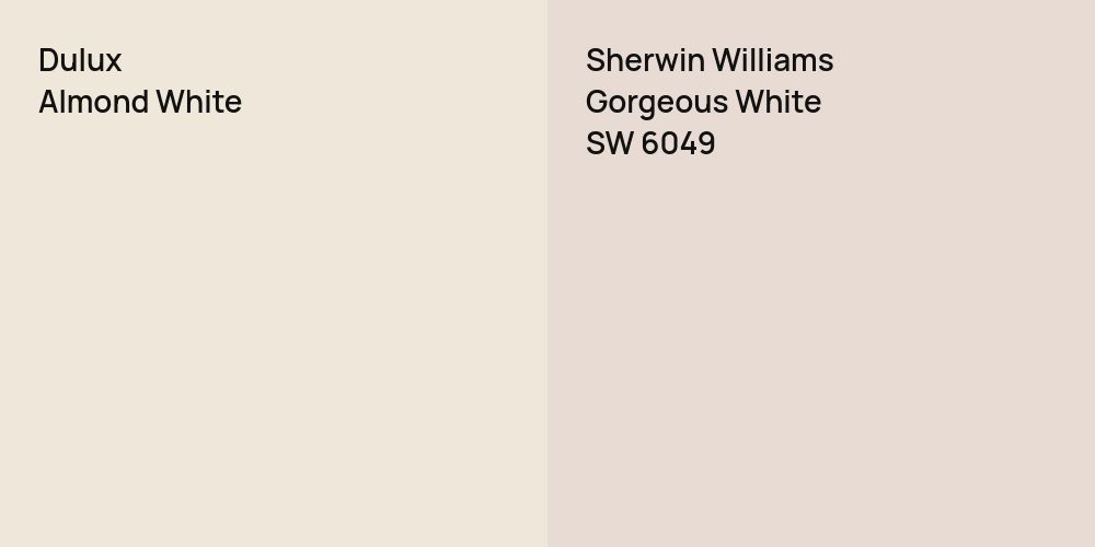 Dulux Almond White vs. Sherwin Williams Gorgeous White