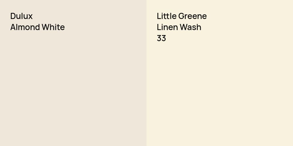 Dulux Almond White vs. Little Greene Linen Wash