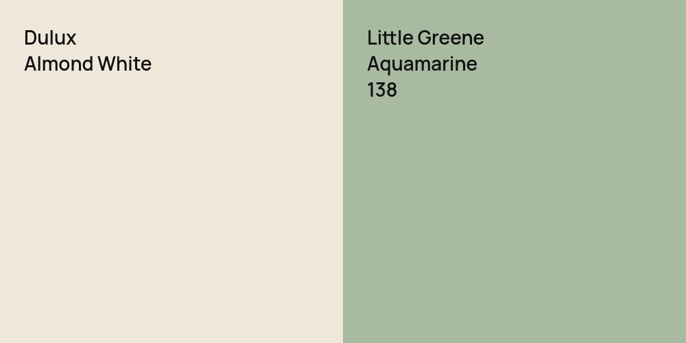 Dulux Almond White vs. Little Greene Aquamarine