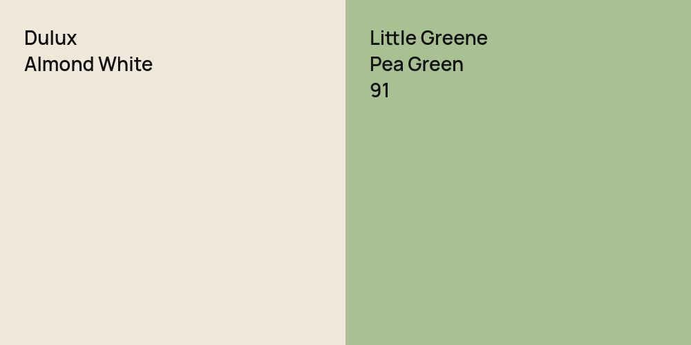 Dulux Almond White vs. Little Greene Pea Green