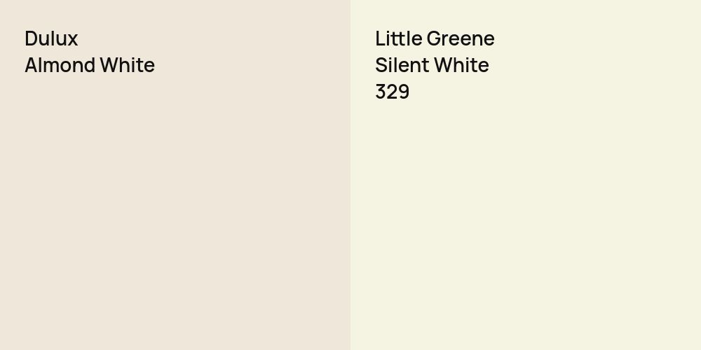 Dulux Almond White vs. Little Greene Silent White