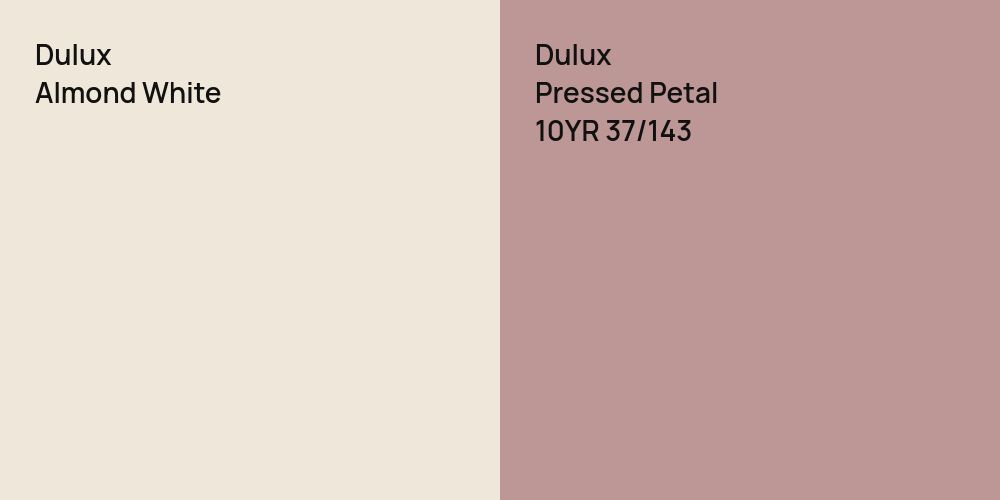 Dulux Almond White vs. Dulux Pressed Petal