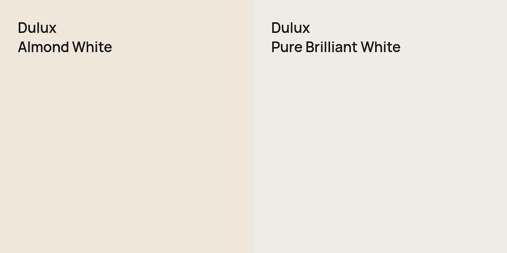 Dulux Almond White vs. Dulux Pure Brilliant White