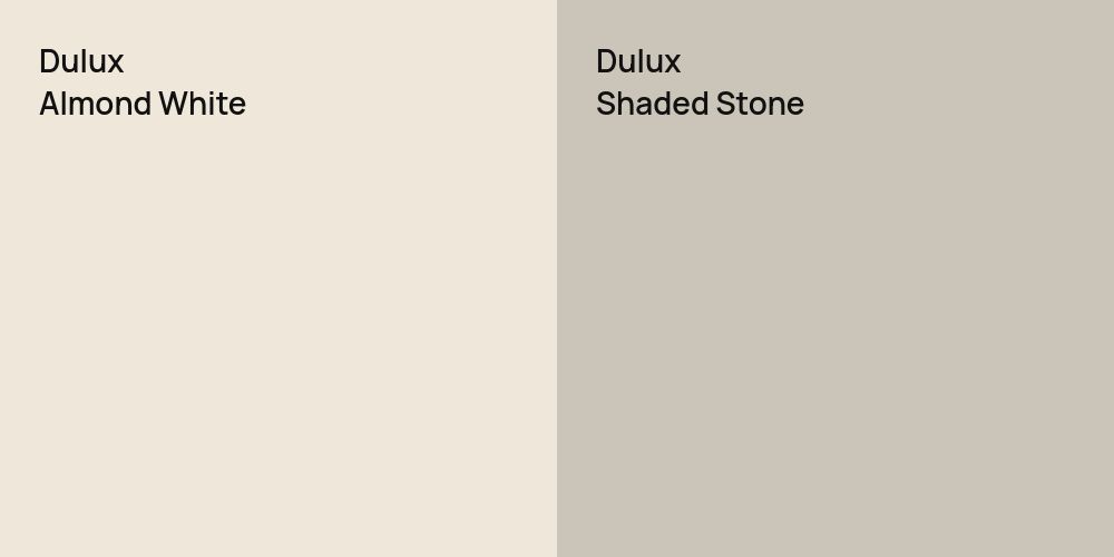 Dulux Almond White vs. Dulux Shaded Stone