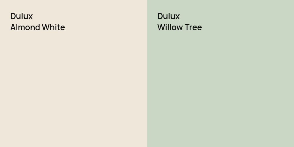 Dulux Almond White vs. Dulux Willow Tree