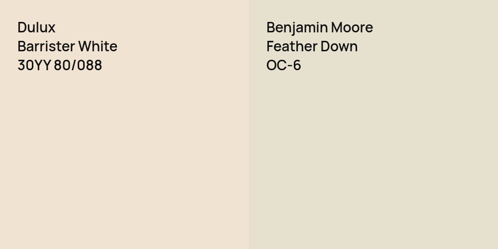 Dulux Barrister White vs. Benjamin Moore Feather Down