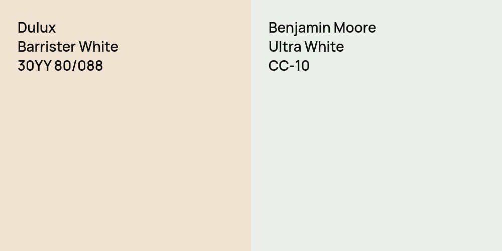 Dulux Barrister White vs. Benjamin Moore Ultra White