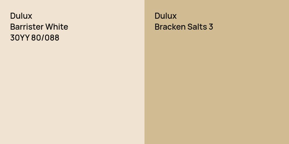 Dulux Barrister White vs. Dulux Bracken Salts 3