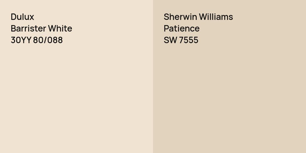 Dulux Barrister White vs. Sherwin Williams Patience