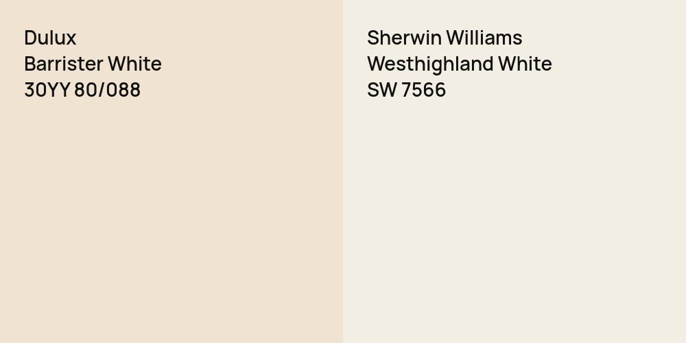 Dulux Barrister White vs. Sherwin Williams Westhighland White