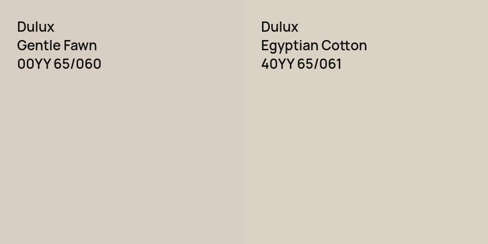 Dulux Gentle Fawn vs. Dulux Egyptian Cotton