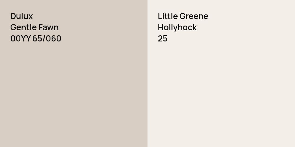 Dulux Gentle Fawn vs. Little Greene Hollyhock