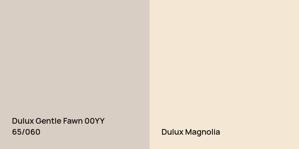 Dulux Gentle Fawn vs. Dulux Magnolia