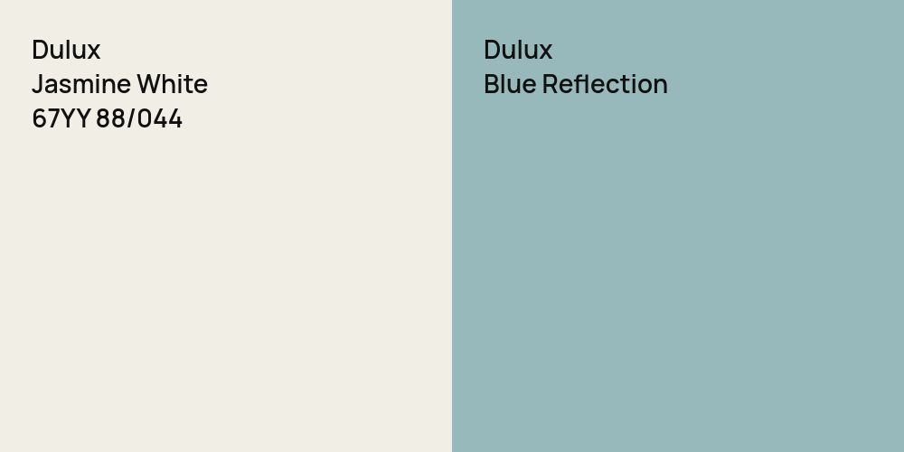 Dulux Jasmine White vs. Dulux Blue Reflection