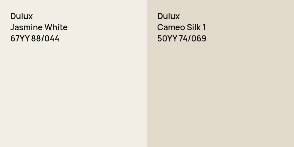 Dulux Jasmine White vs. Dulux Cameo Silk 1