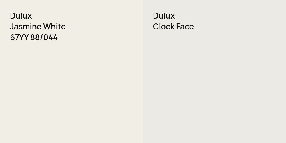 Dulux Jasmine White vs. Dulux Clock Face