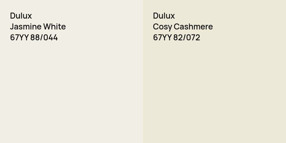 Dulux Jasmine White vs. Dulux Cosy Cashmere