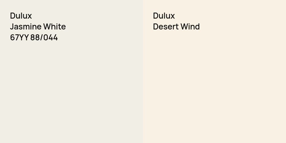 Dulux Jasmine White vs. Dulux Desert Wind