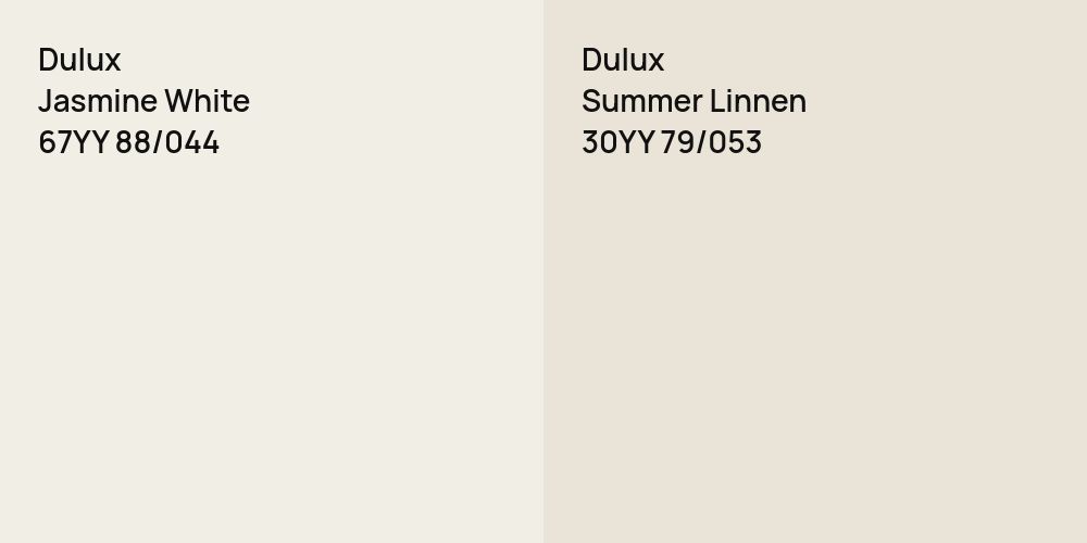 Dulux Jasmine White vs. Dulux Summer Linnen