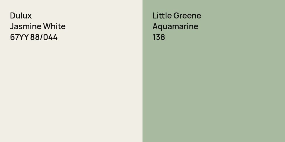 Dulux Jasmine White vs. Little Greene Aquamarine