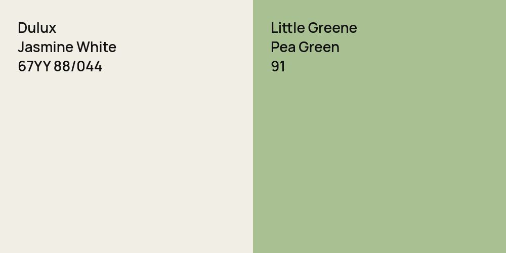 Dulux Jasmine White vs. Little Greene Pea Green