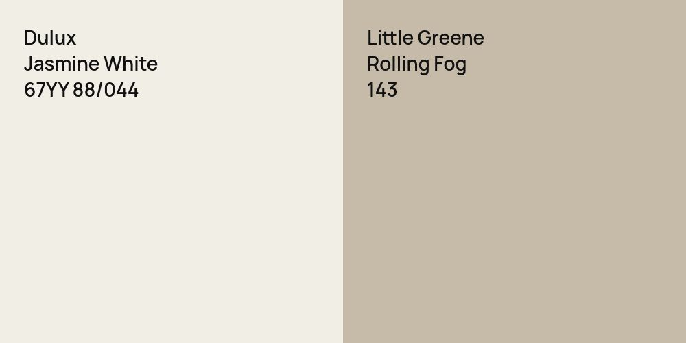 Dulux Jasmine White vs. Little Greene Rolling Fog