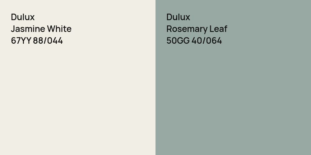 Dulux Jasmine White vs. Dulux Rosemary Leaf