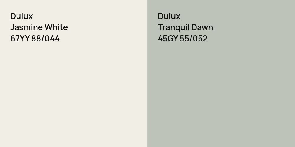 Dulux Jasmine White vs. Dulux Tranquil Dawn