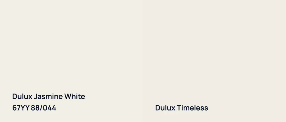 Dulux Jasmine White 67YY 88/044 vs Dulux Timeless 