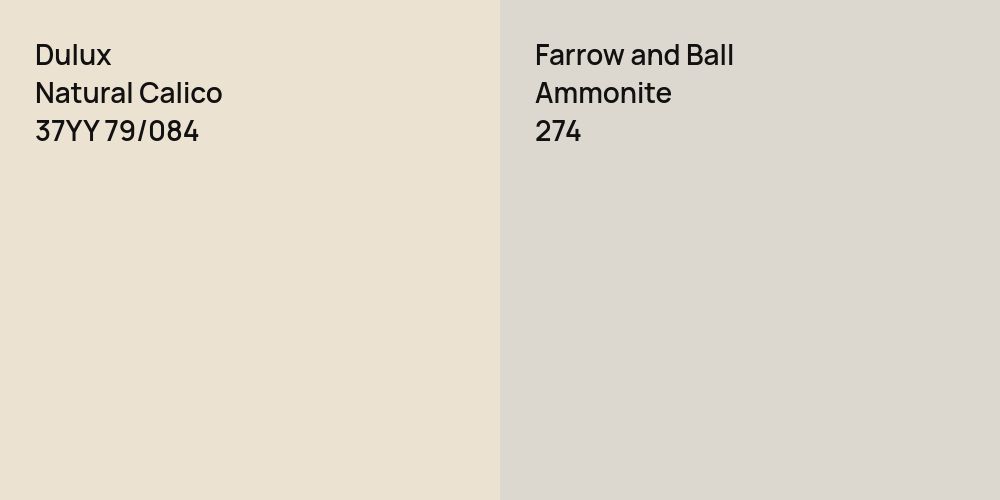 Dulux Natural Calico vs. Farrow and Ball Ammonite