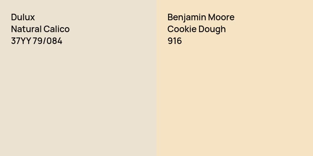 Dulux Natural Calico vs. Benjamin Moore Cookie Dough