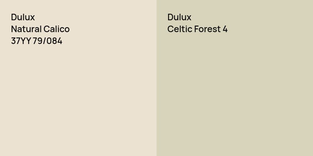 Dulux Natural Calico vs. Dulux Celtic Forest 4