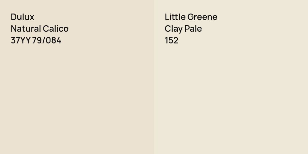 Dulux Natural Calico vs. Little Greene Clay Pale