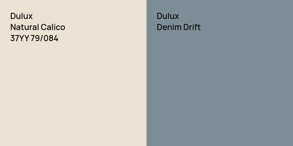 Dulux Natural Calico vs. Dulux Denim Drift