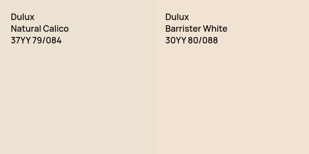 Dulux Natural Calico vs. Dulux Barrister White