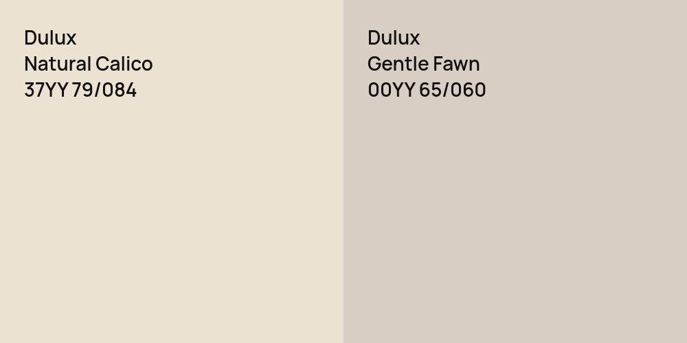 Dulux Natural Calico vs. Dulux Gentle Fawn