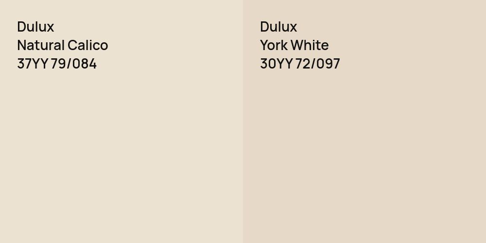 Dulux Natural Calico vs. Dulux York White