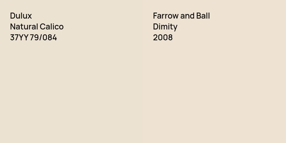 Dulux Natural Calico vs. Farrow and Ball Dimity