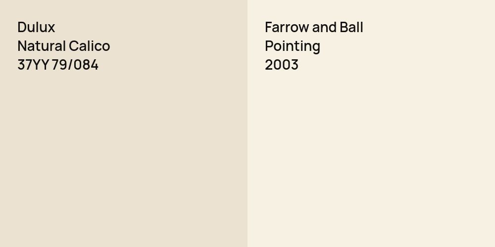 Dulux Natural Calico vs. Farrow and Ball Pointing