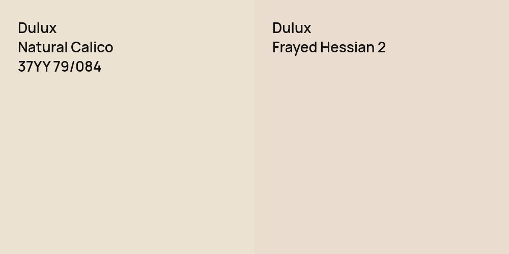 Dulux Natural Calico vs. Dulux Frayed Hessian 2