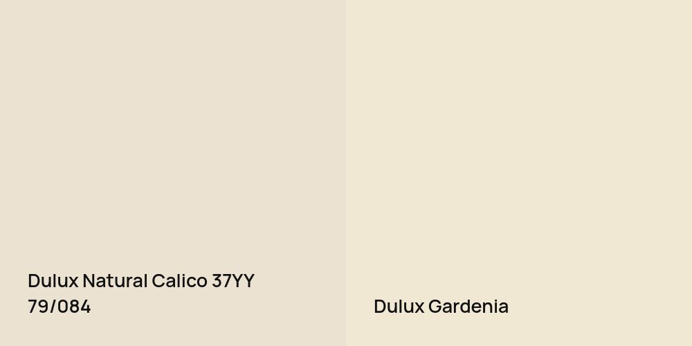 Dulux Natural Calico vs. Dulux Gardenia