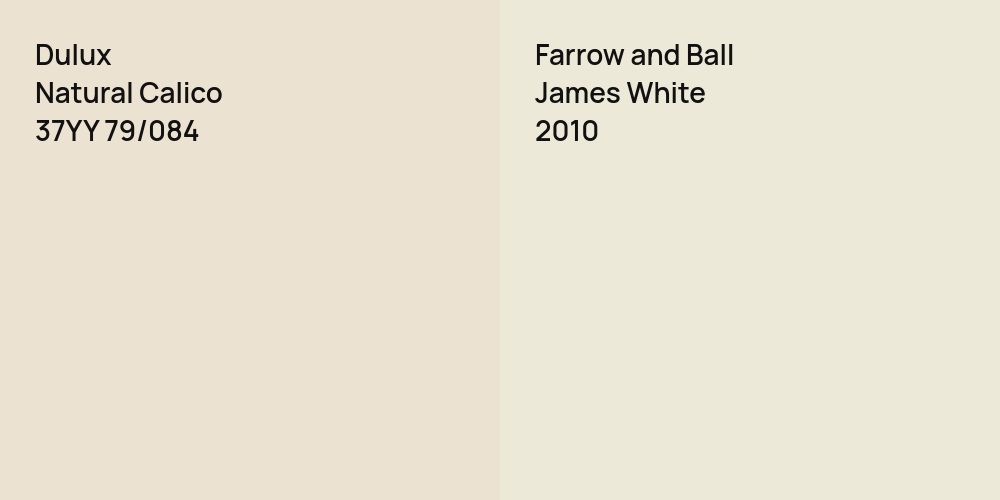 Dulux Natural Calico vs. Farrow and Ball James White