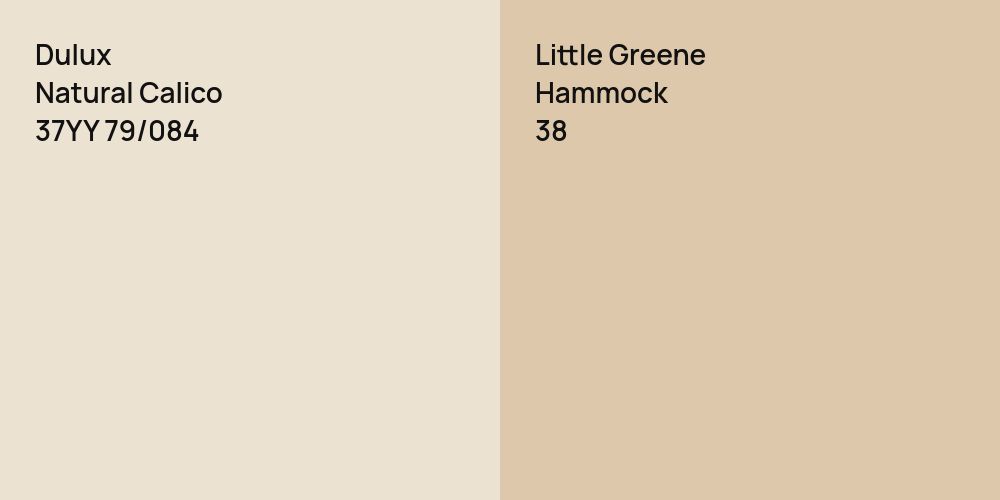 Dulux Natural Calico vs. Little Greene Hammock