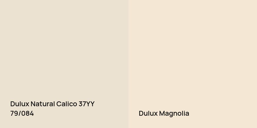 Dulux Natural Calico vs. Dulux Magnolia