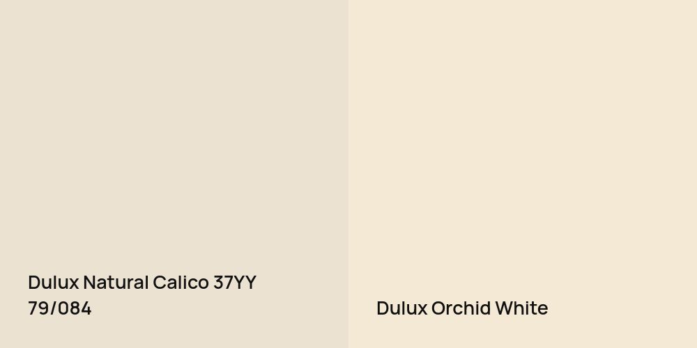 Dulux Natural Calico vs. Dulux Orchid White