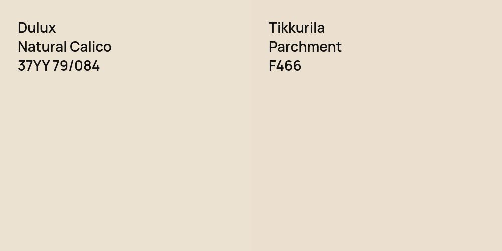 Dulux Natural Calico vs. Tikkurila Parchment