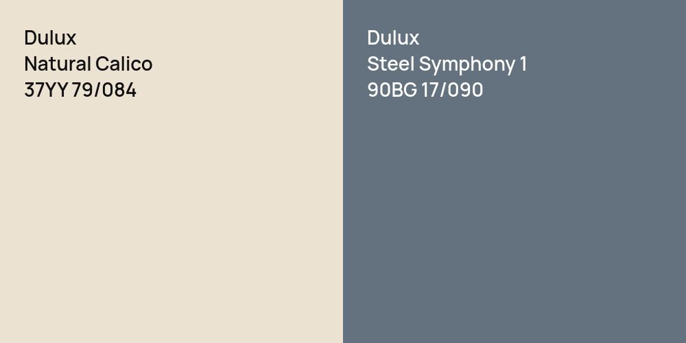 Dulux Natural Calico vs. Dulux Steel Symphony 1