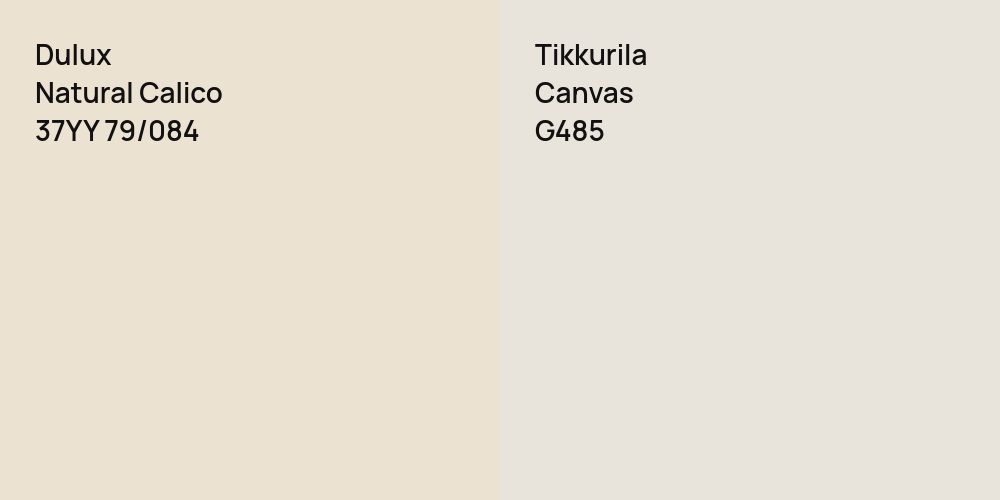 Dulux Natural Calico vs. Tikkurila Canvas